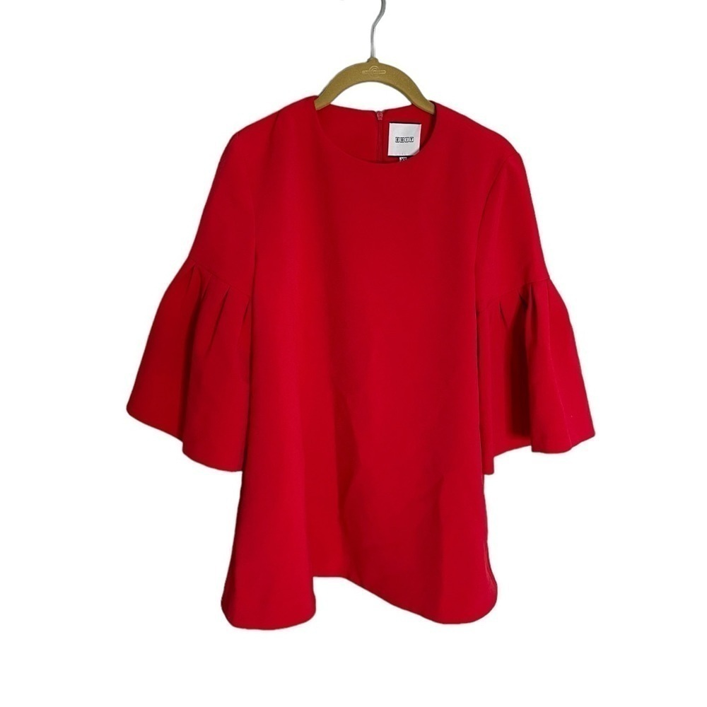 Edit Red Pleated Sleeve Top XS